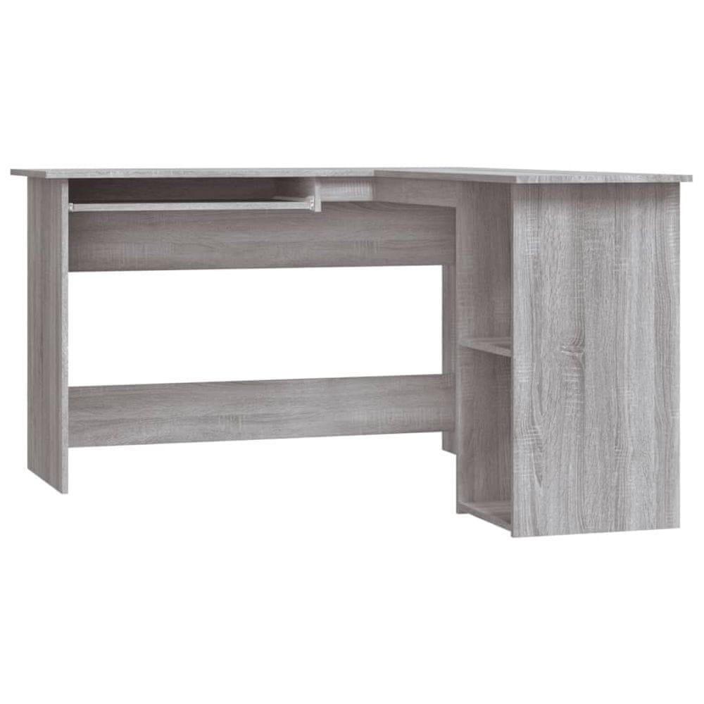 Vidaxl Rohový stôl sivý dub sonoma 120x140x75 cm kompozitné drevo